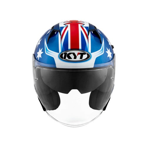KYT NFJ BROC PARKES REPLICA BLUE WHITE HELMET