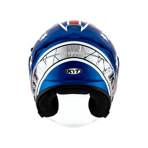 KYT NFJ BROC PARKES REPLICA BLUE WHITE HELMET