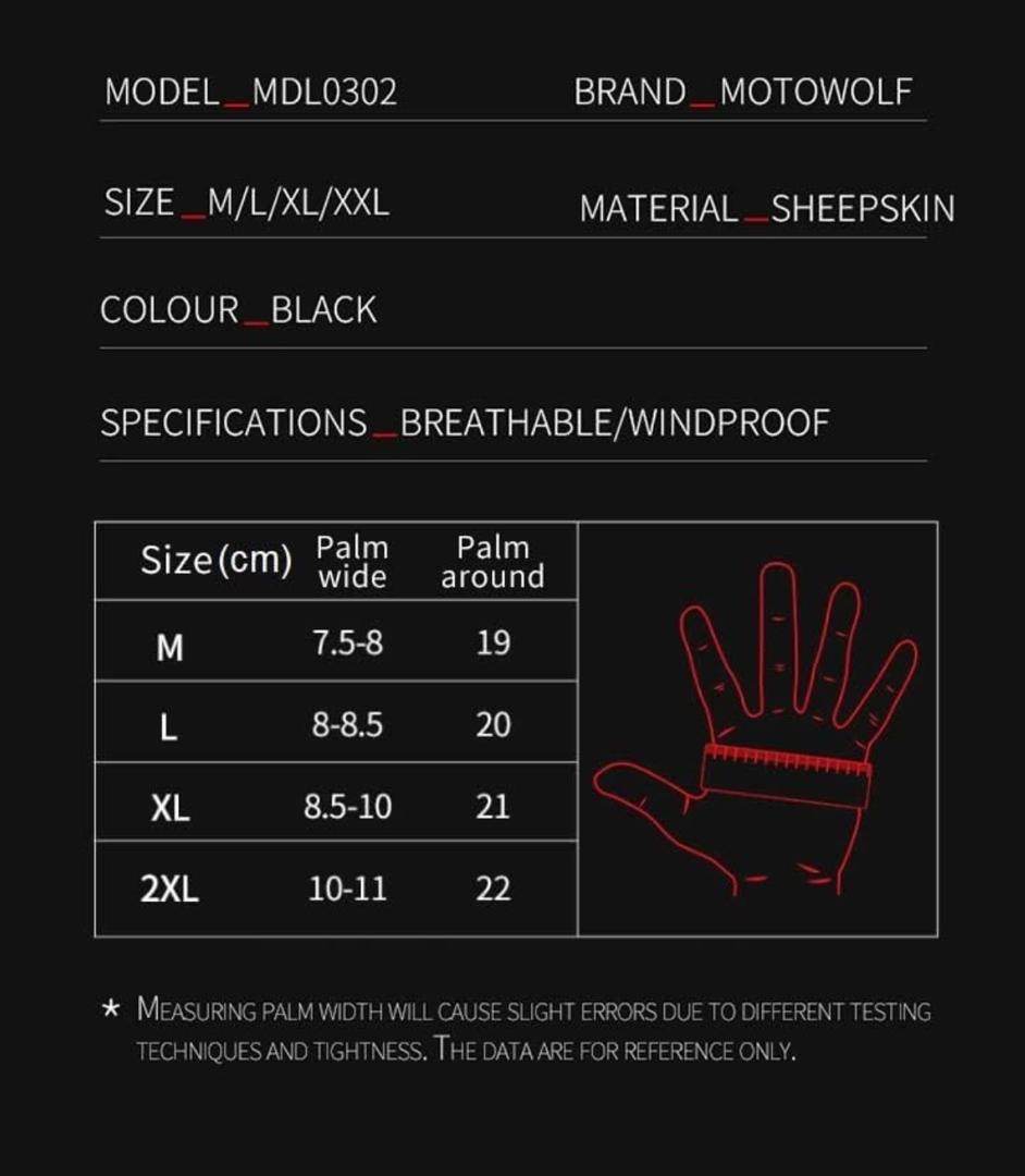 MOTOWOLF Riding Leather Gloves MDL0302