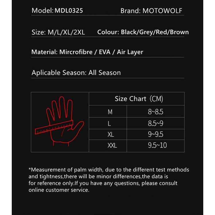 MOTOWOLF RIDING GLOVE MDL0325