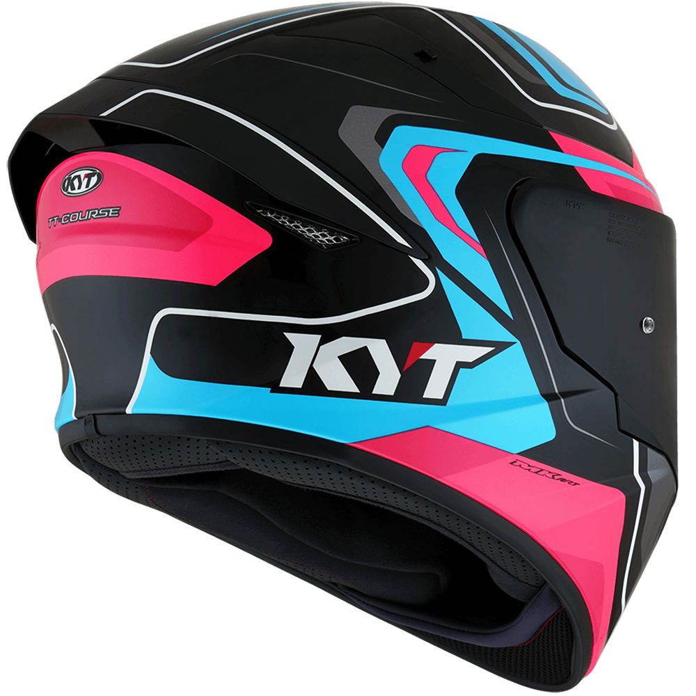 KYT HELMET OVERTECH BLACK/BLUE/PINK