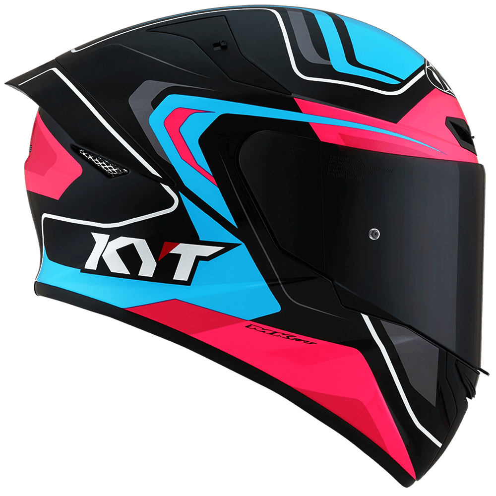 KYT HELMET OVERTECH BLACK/BLUE/PINK