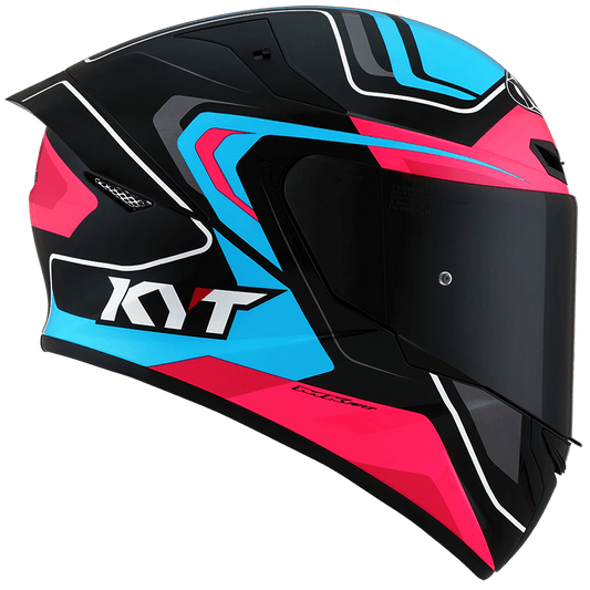 KYT HELMET OVERTECH BLACK/BLUE/PINK