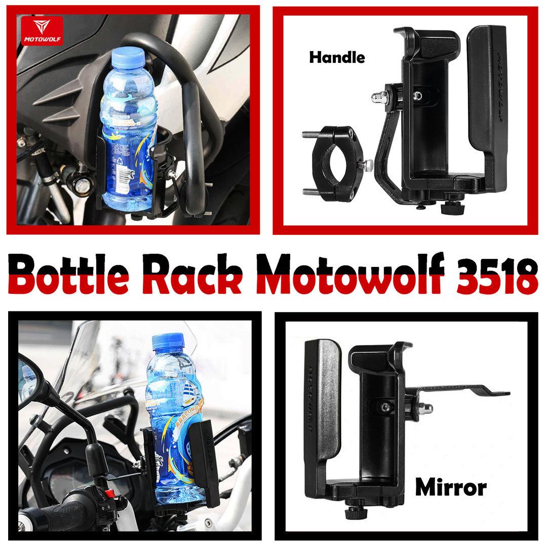MOTOWOLF Bottle Holder Motorcycle - MDL3518 Mirror / Bar Mount