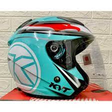 KYT HELMET HELLCAT RESTART AQUA BL/RB FLUO