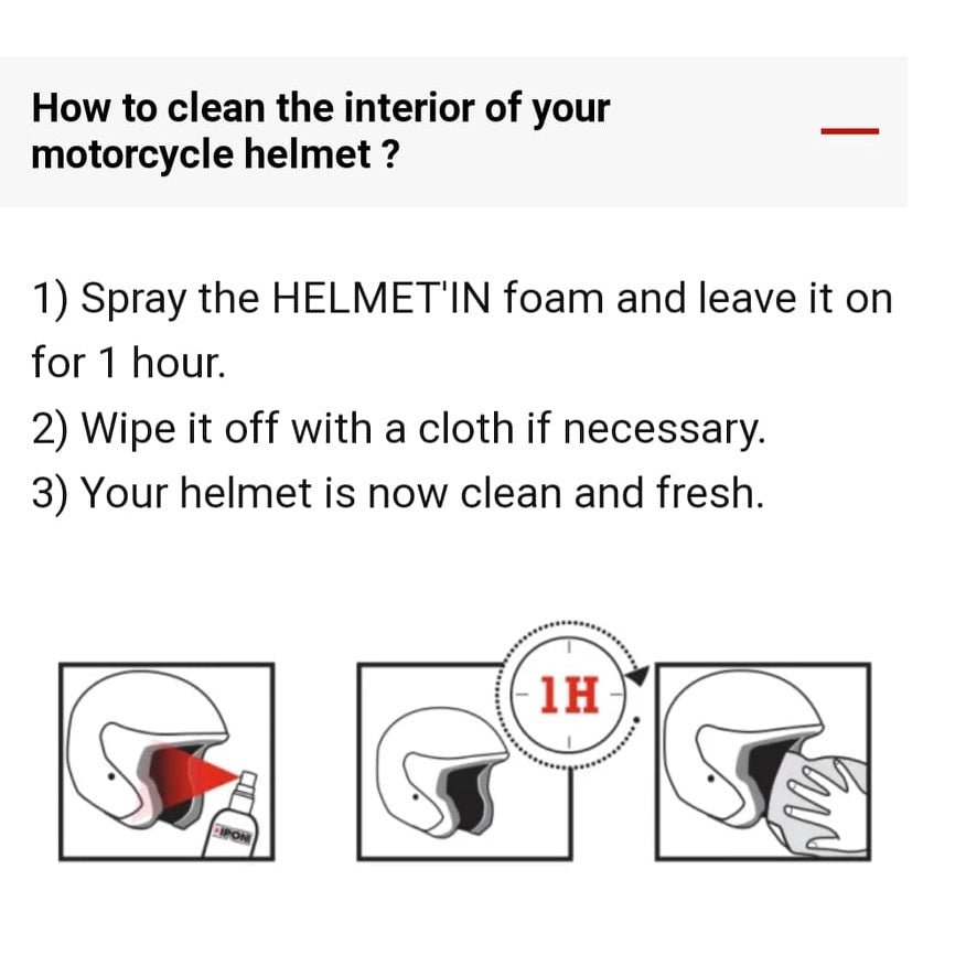 IPONE Helmet In Helmet Interior Cleaning Foam - IN