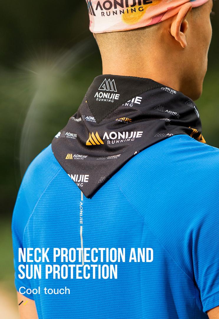 AONIJIE E4427 Sports Ice Towels Running Neck Sunscreen Protection Scarves Quick Dry Outdoor Ice Bag with Ice Blocks for Cooling