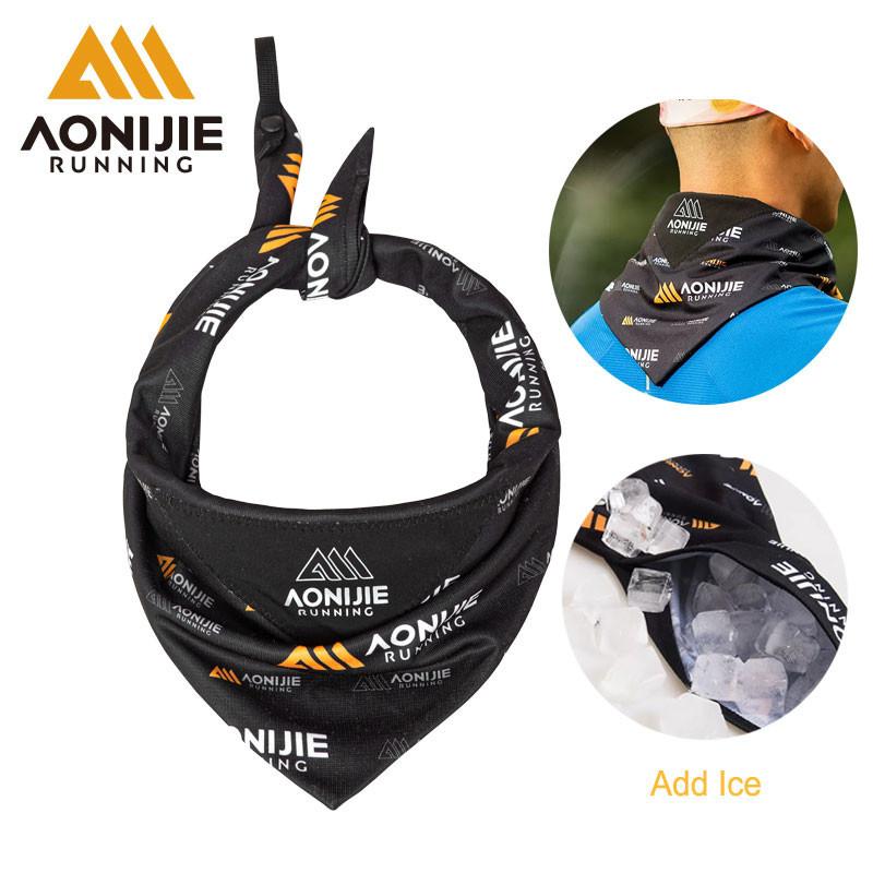 AONIJIE E4427 Sports Ice Towels Running Neck Sunscreen Protection Scarves Quick Dry Outdoor Ice Bag with Ice Blocks for Cooling