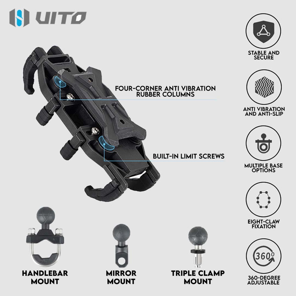 UITO MOTORCYCLE PHONE HOLDER ANTI VIBRATION