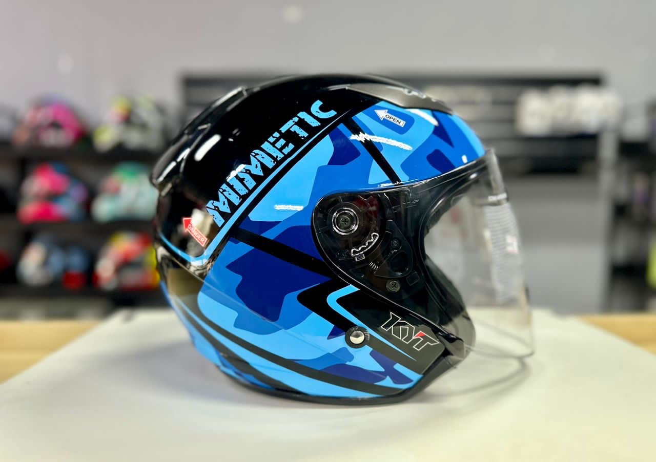 KYT HELMET HELLCAT MIMETIC MATT BLUE