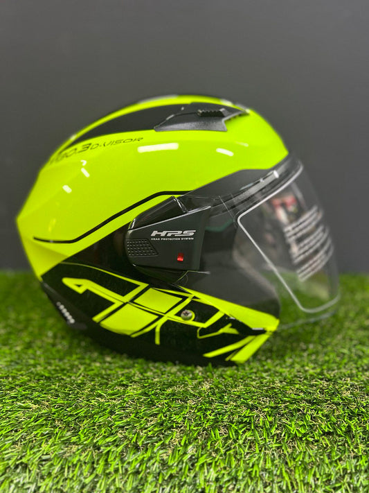 GIVI M30.0 D-VISOR GRAPHIC ECHO NEON YELLOW HELMET - M303FECNY